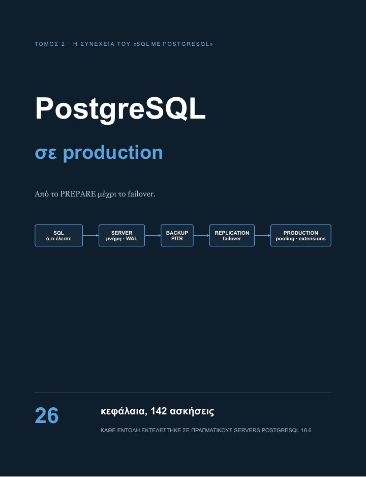 Εξώφυλλο του PostgreSQL σε production
