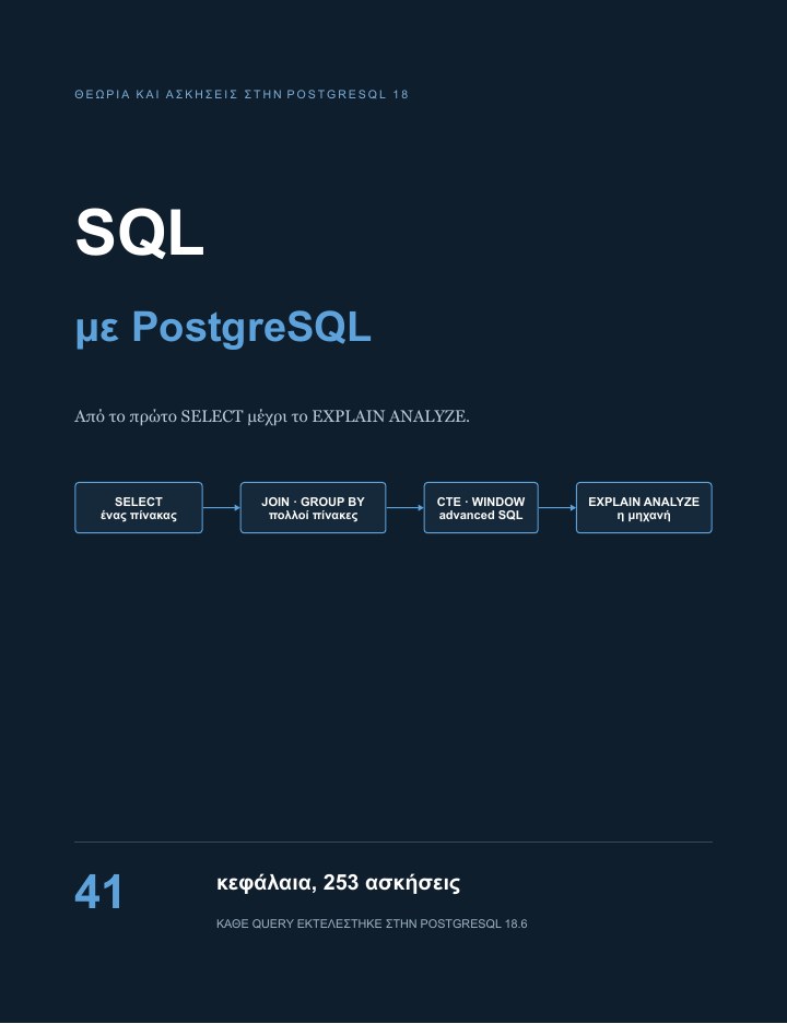 Εξώφυλλο του SQL με PostgreSQL